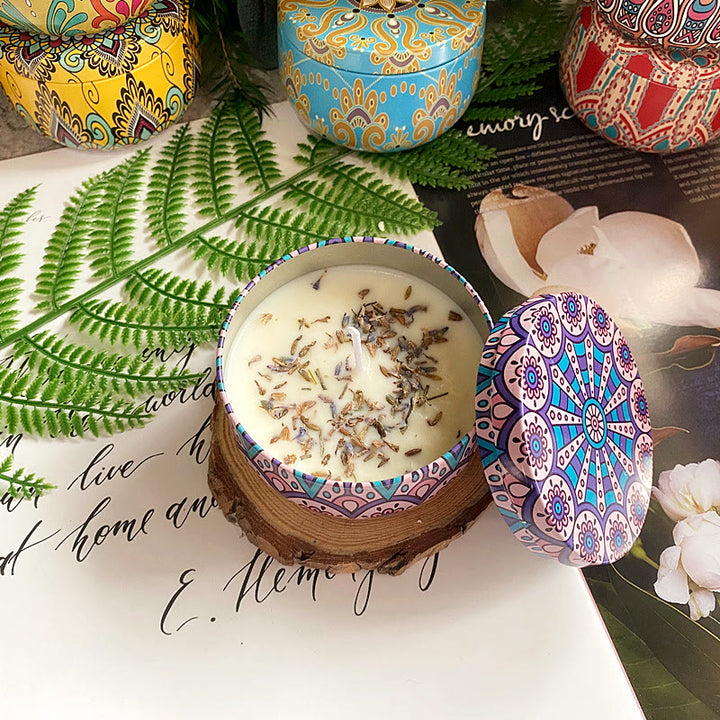 Olivenorma set 4 pezzi di candele profumate aromaterapia cristalli naturali