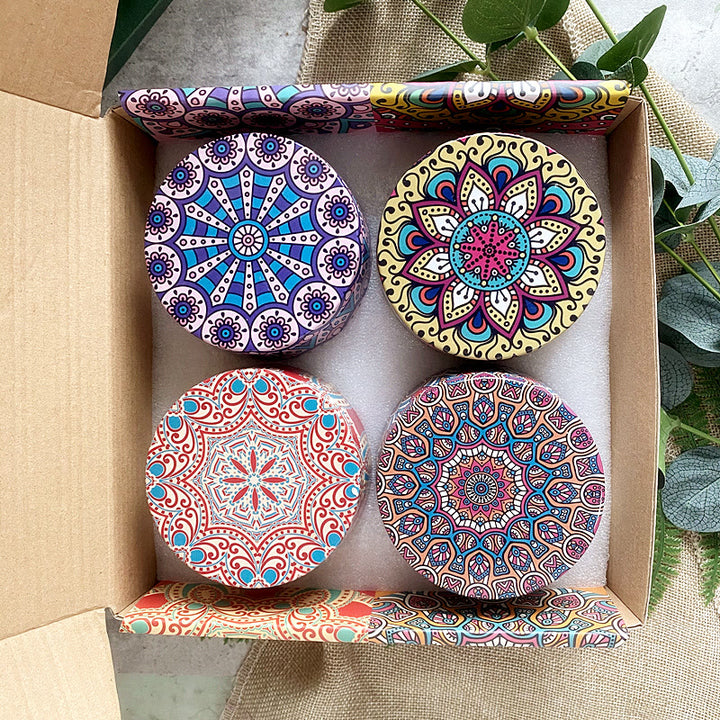 Olivenorma set 4 pezzi di candele profumate aromaterapia cristalli naturali