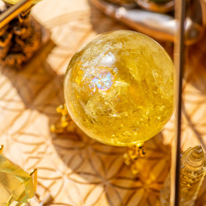 Olivenorma La ricchezza personalizzata sta fluendo Citrine Pyramid Crystal Array
