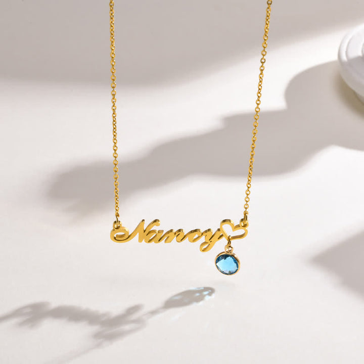Olivenorma Collana con ciondolo con pietra portafortuna personalizzata con nome da donna
