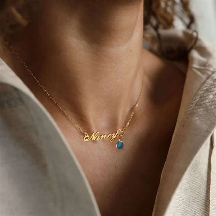 Olivenorma Collana con ciondolo con pietra portafortuna personalizzata con nome da donna