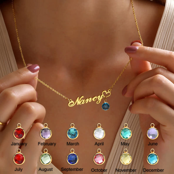 Olivenorma Collana con ciondolo con pietra portafortuna personalizzata con nome da donna