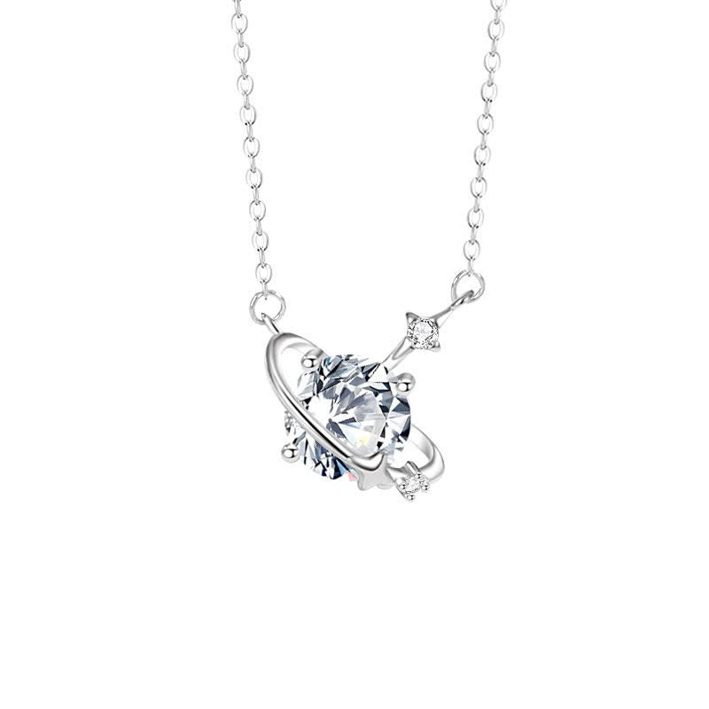 Collana in argento sterling con ciondolo pianeta in zircone colorato Olivenorma