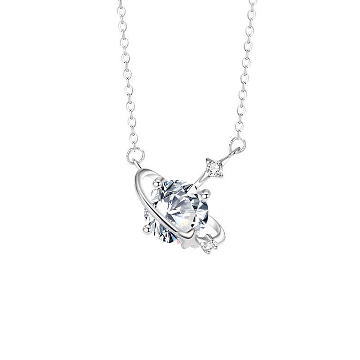 Collana in argento sterling con ciondolo pianeta in zircone colorato Olivenorma