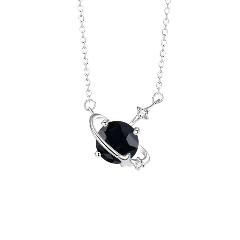 Collana in argento sterling con ciondolo pianeta in zircone colorato Olivenorma