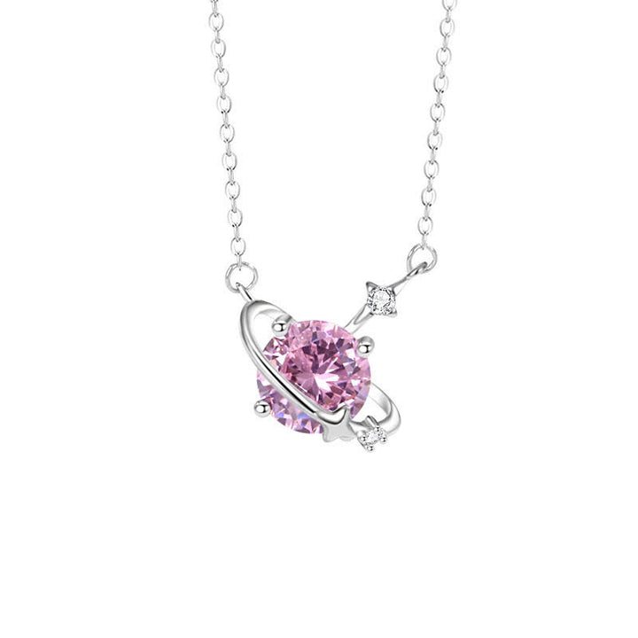 Collana in argento sterling con ciondolo pianeta in zircone colorato Olivenorma