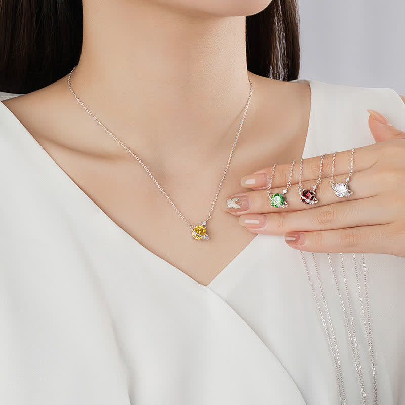 Collana in argento sterling con ciondolo pianeta in zircone colorato Olivenorma