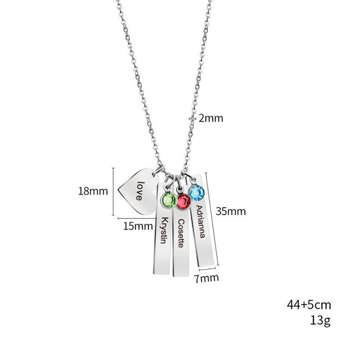 Collana con ciondolo a forma di cuore quadrato in acciaio inossidabile Olivenorma