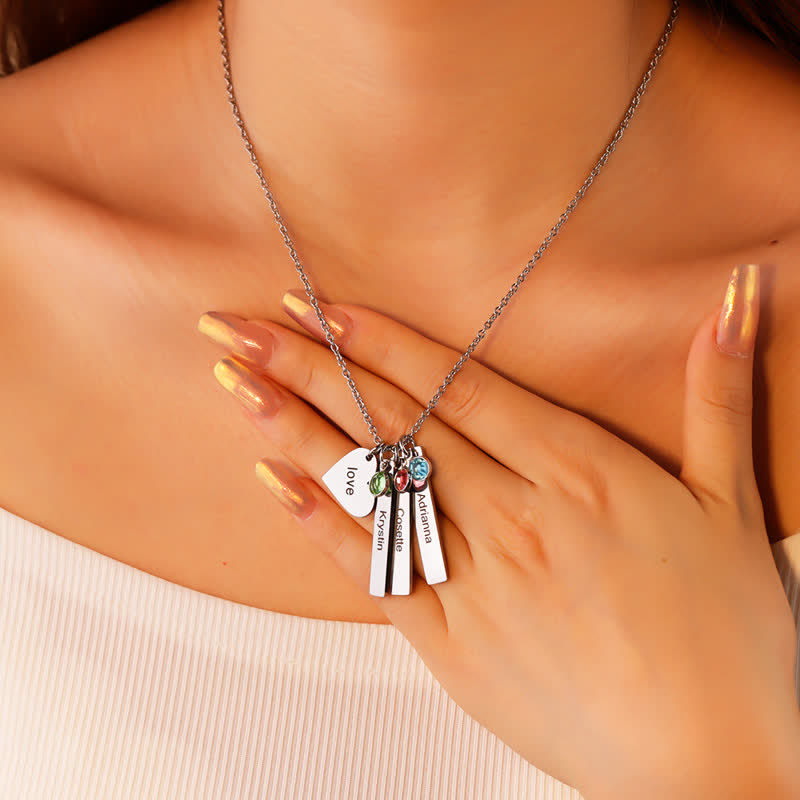 Collana con ciondolo a forma di cuore quadrato in acciaio inossidabile Olivenorma
