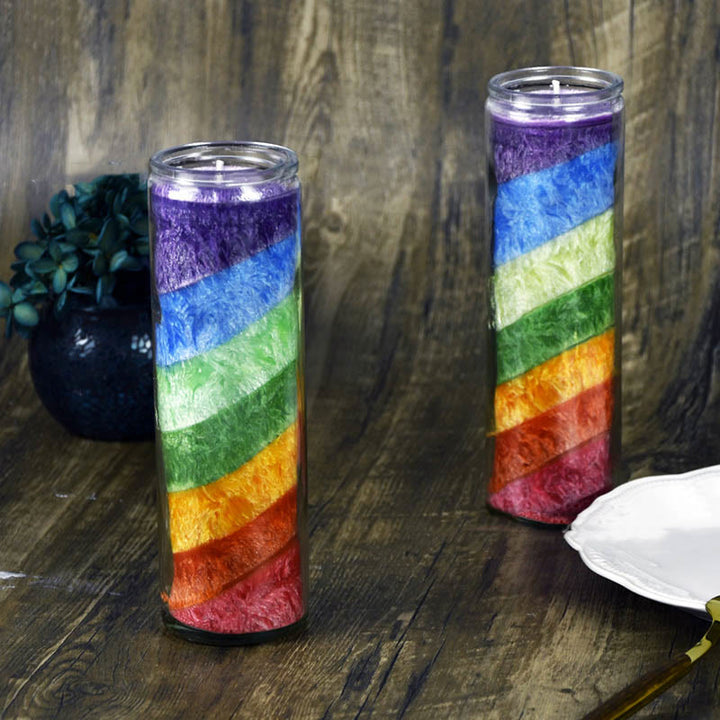 Olivenorma 7 Chakra Meditazione Candela Arcobaleno Candela Energetica