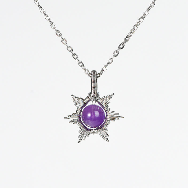 Collana con ciondolo Sole Luna in pietra naturale Olivenorma