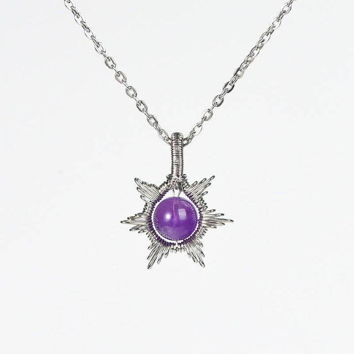 Collana con ciondolo Sole Luna in pietra naturale Olivenorma
