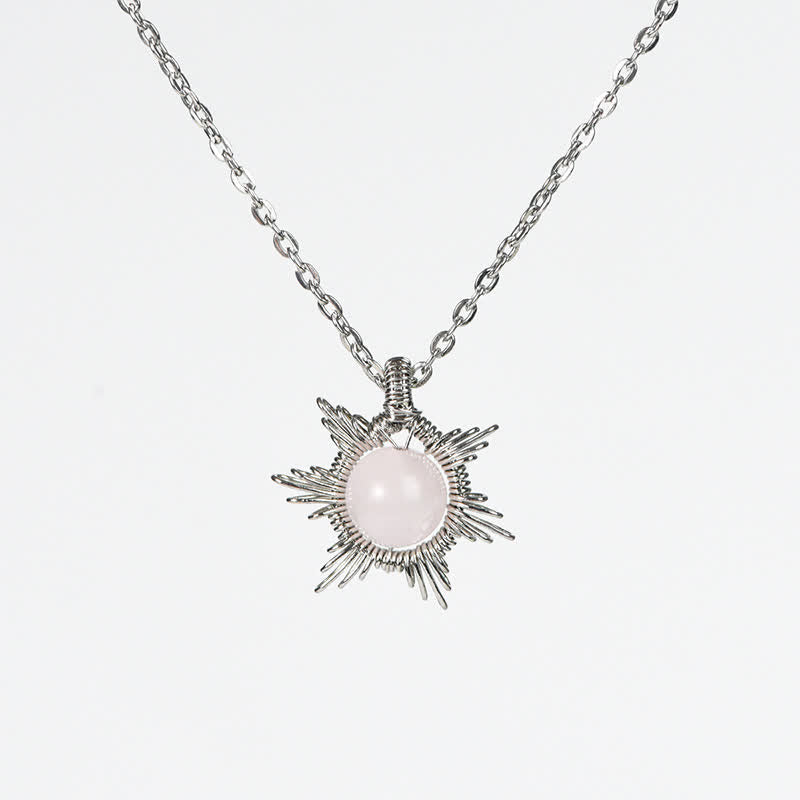 Collana con ciondolo Sole Luna in pietra naturale Olivenorma