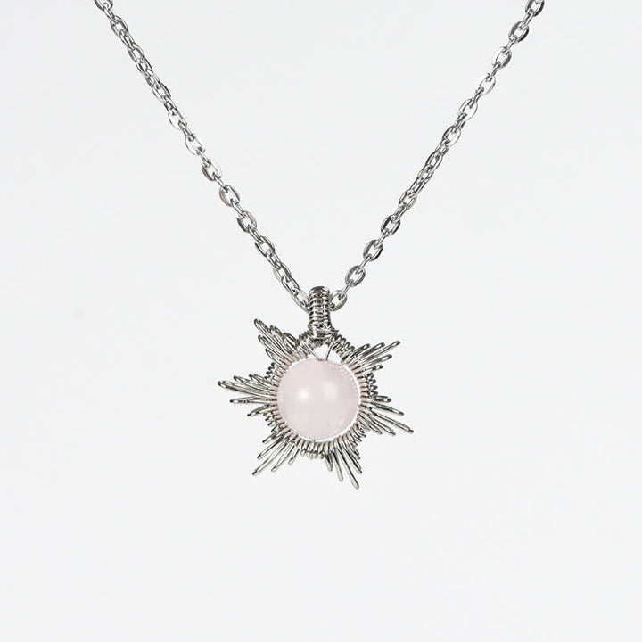 Collana con ciondolo Sole Luna in pietra naturale Olivenorma