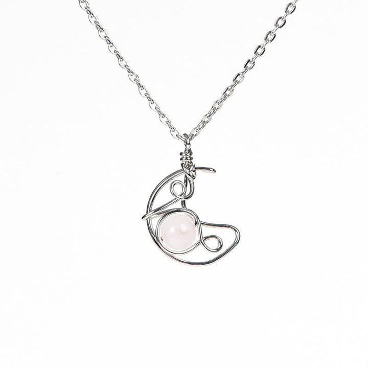 Collana con ciondolo Sole Luna in pietra naturale Olivenorma