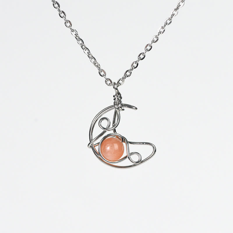 Collana con ciondolo Sole Luna in pietra naturale Olivenorma