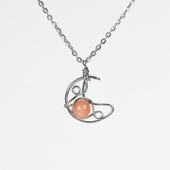 Collana con ciondolo Sole Luna in pietra naturale Olivenorma