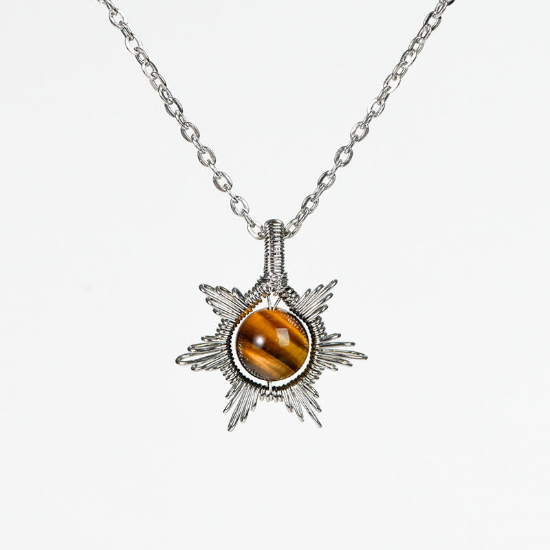 Collana con ciondolo Sole Luna in pietra naturale Olivenorma
