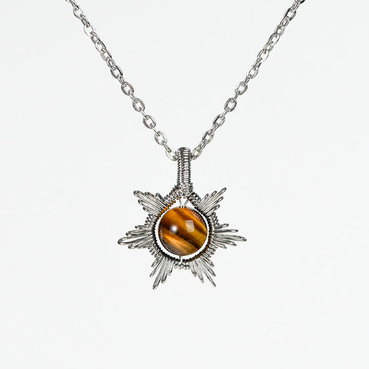Collana con ciondolo Sole Luna in pietra naturale Olivenorma