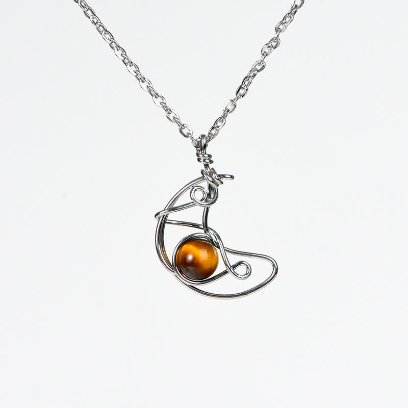 Collana con ciondolo Sole Luna in pietra naturale Olivenorma