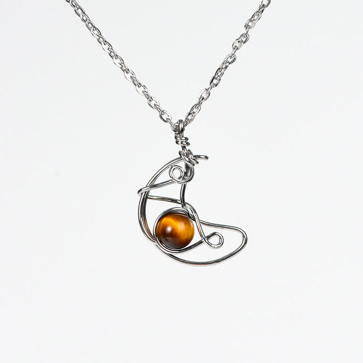 Collana con ciondolo Sole Luna in pietra naturale Olivenorma