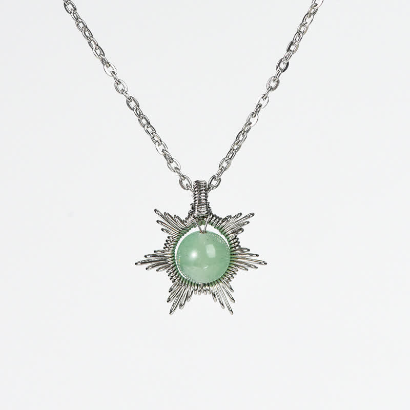 Collana con ciondolo Sole Luna in pietra naturale Olivenorma