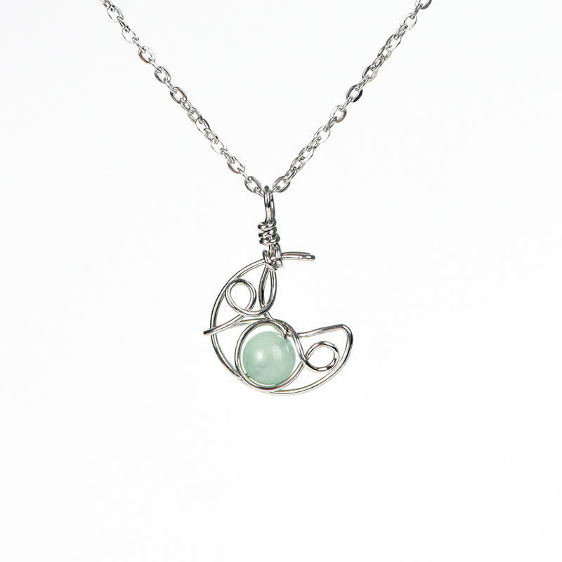 Collana con ciondolo Sole Luna in pietra naturale Olivenorma