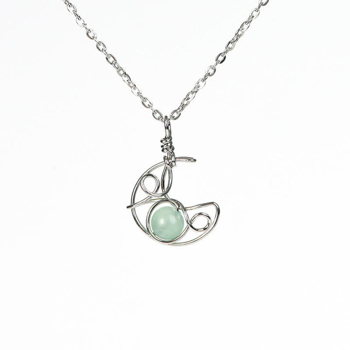Collana con ciondolo Sole Luna in pietra naturale Olivenorma