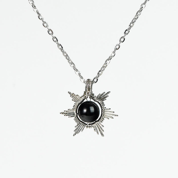 Collana con ciondolo Sole Luna in pietra naturale Olivenorma