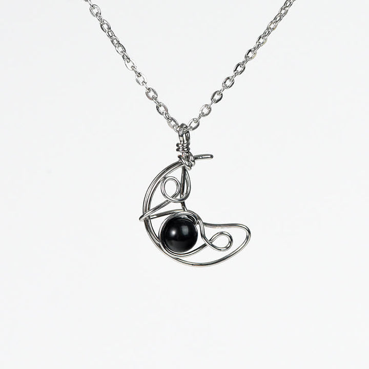 Collana con ciondolo Sole Luna in pietra naturale Olivenorma
