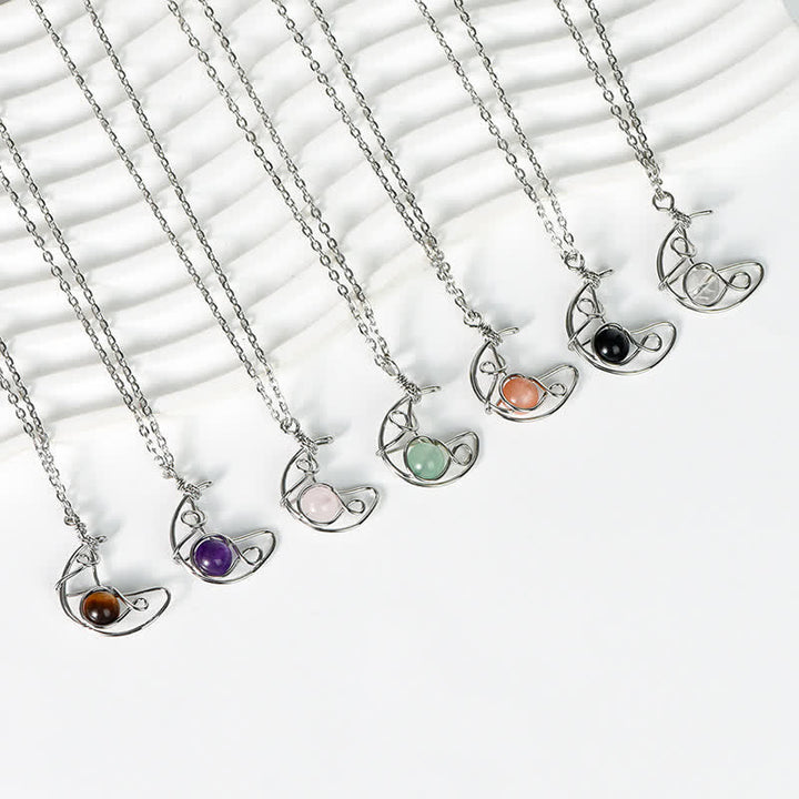 Collana con ciondolo Sole Luna in pietra naturale Olivenorma