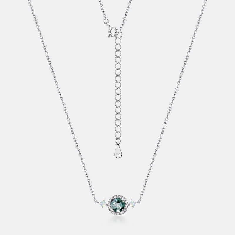 Collana con ciondolo in agata muschiata naturale Olivenorma