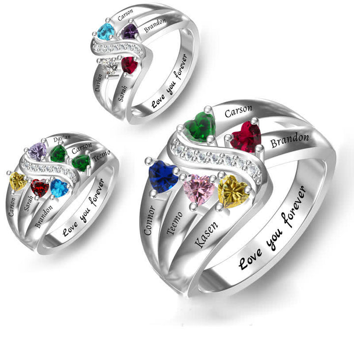 Olivenorma Anello con nome personalizzato in argento sterling 925 con pietra portafortuna