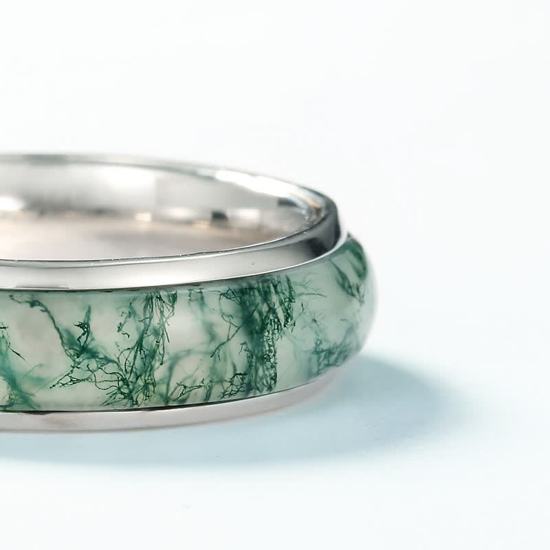 Anello Olivenorma a forma di agata muschiata semplice