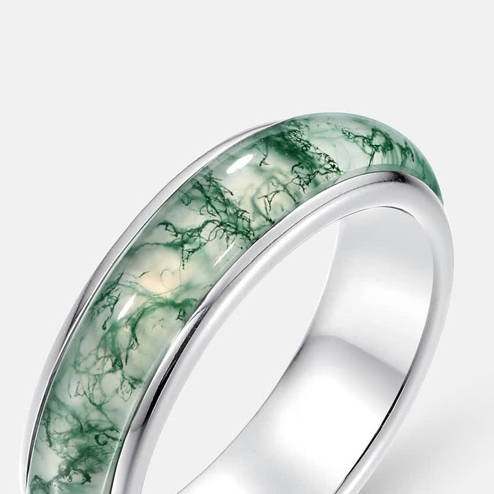 Anello Olivenorma a forma di agata muschiata semplice