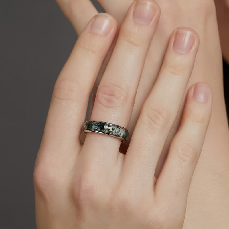 Anello Olivenorma a forma di agata muschiata semplice