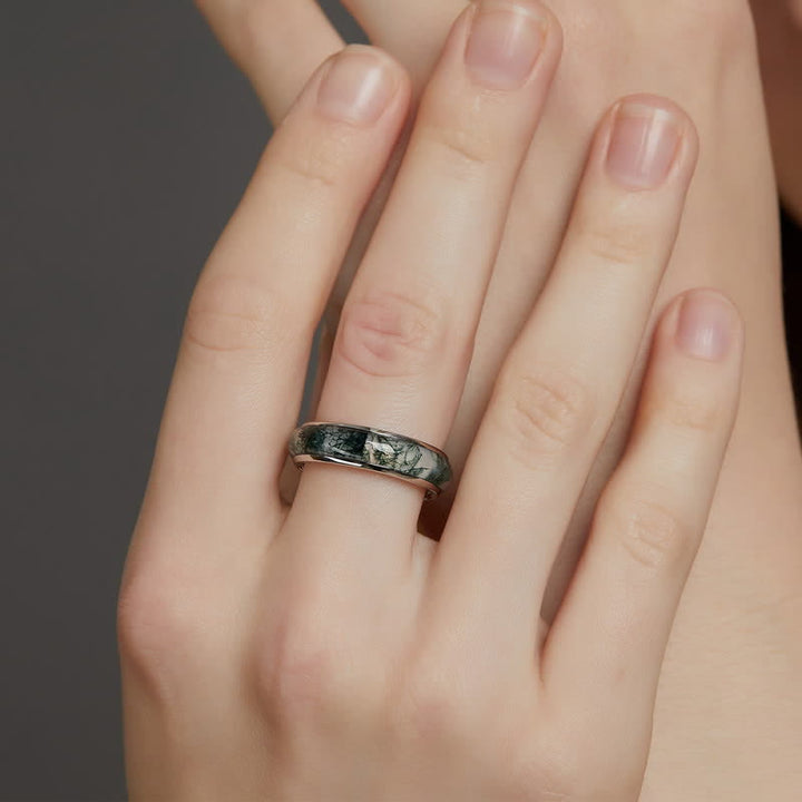 Anello Olivenorma a forma di agata muschiata semplice