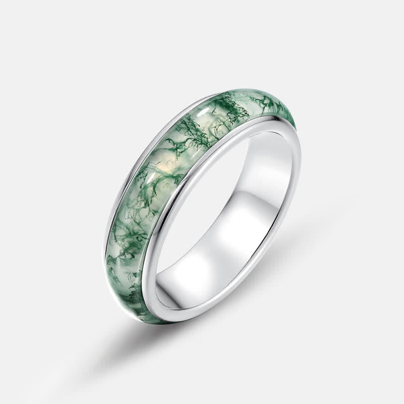 Anello Olivenorma a forma di agata muschiata semplice