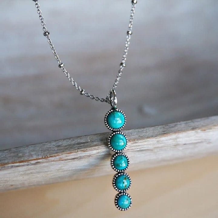 Collana con ciondolo a forma di pisello turchese Olivenorma