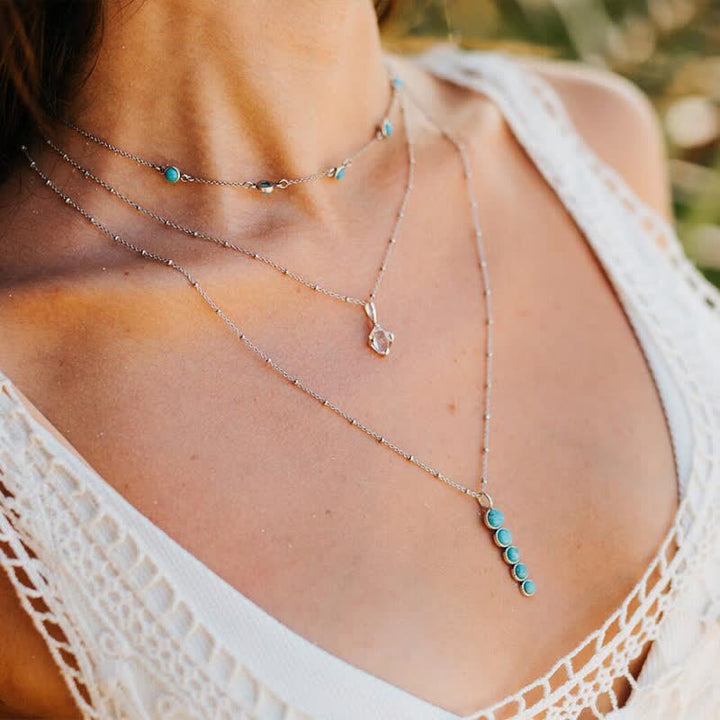 Collana con ciondolo a forma di pisello turchese Olivenorma