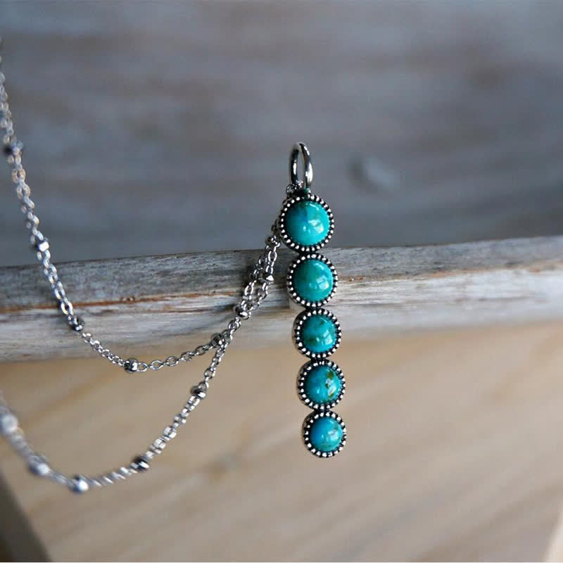 Collana con ciondolo a forma di pisello turchese Olivenorma