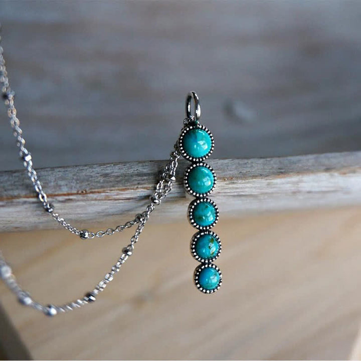 Collana con ciondolo a forma di pisello turchese Olivenorma
