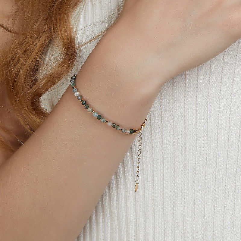 Olivenorma Moss Agate Perle d'acqua dolce Collana Bracciale Gioielli Set