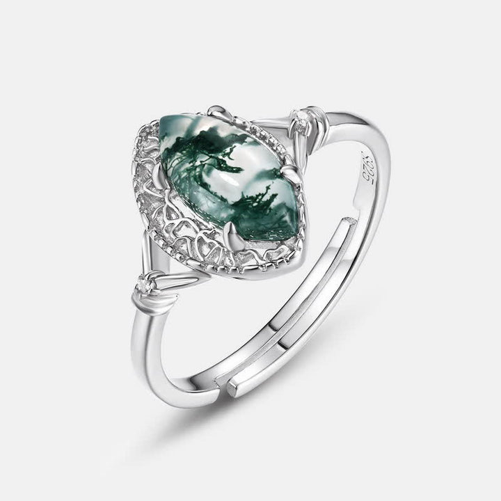 Olivenorma orecchini collana anello set di gioielli in agata muschiata argento