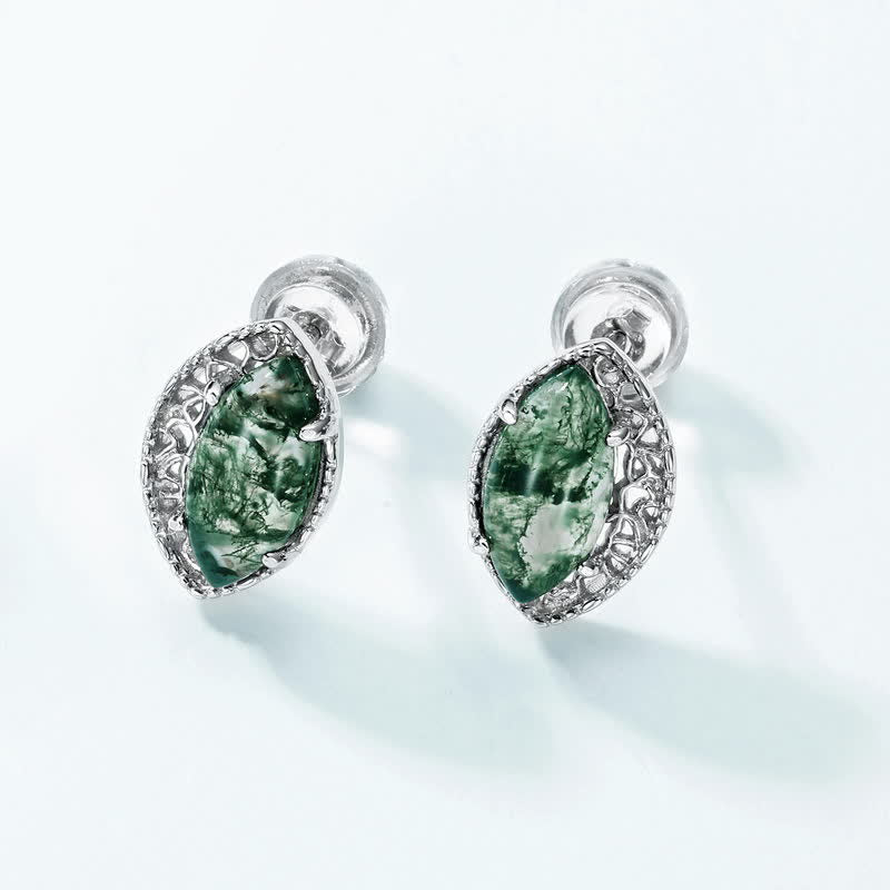 Olivenorma orecchini collana anello set di gioielli in agata muschiata argento