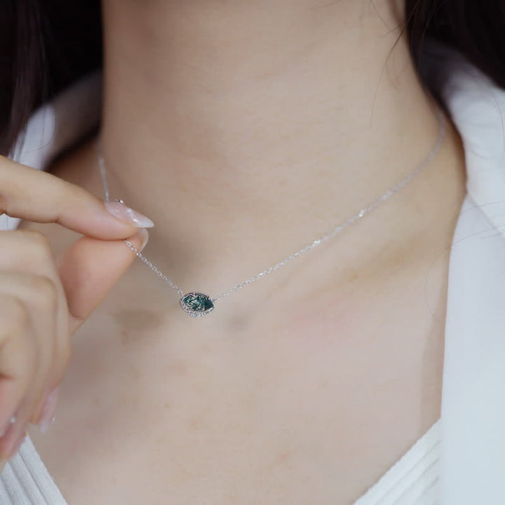 Olivenorma orecchini collana anello set di gioielli in agata muschiata argento