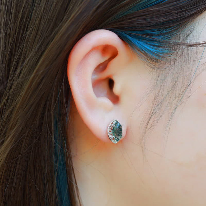 Olivenorma orecchini collana anello set di gioielli in agata muschiata argento