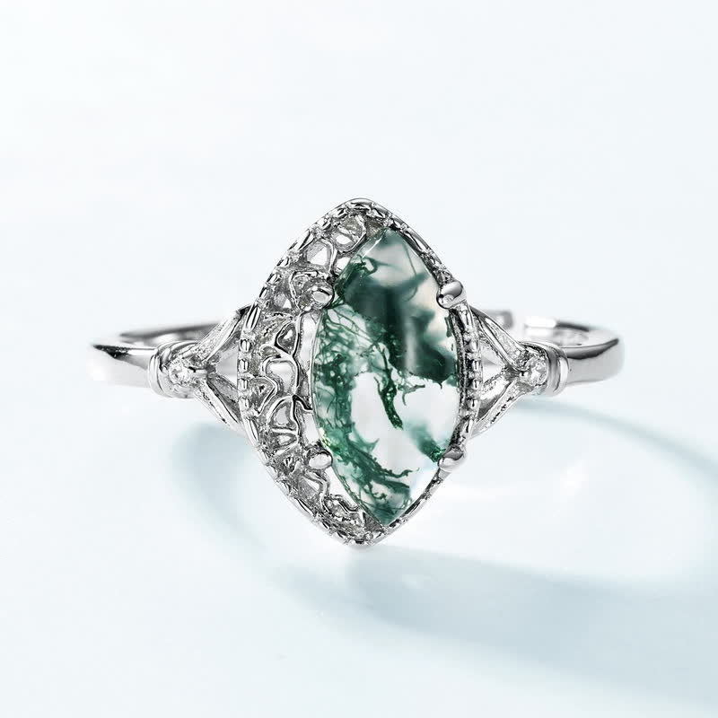 Olivenorma orecchini collana anello set di gioielli in agata muschiata argento