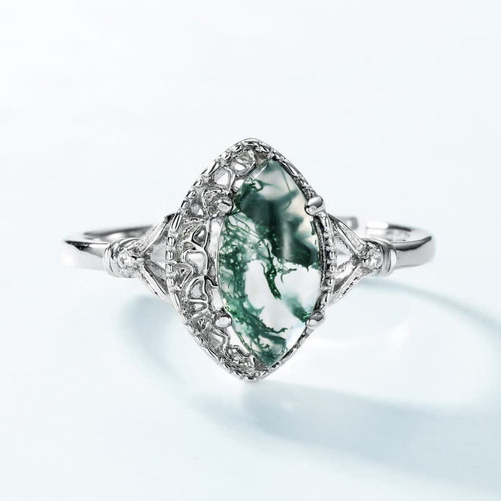 Olivenorma orecchini collana anello set di gioielli in agata muschiata argento