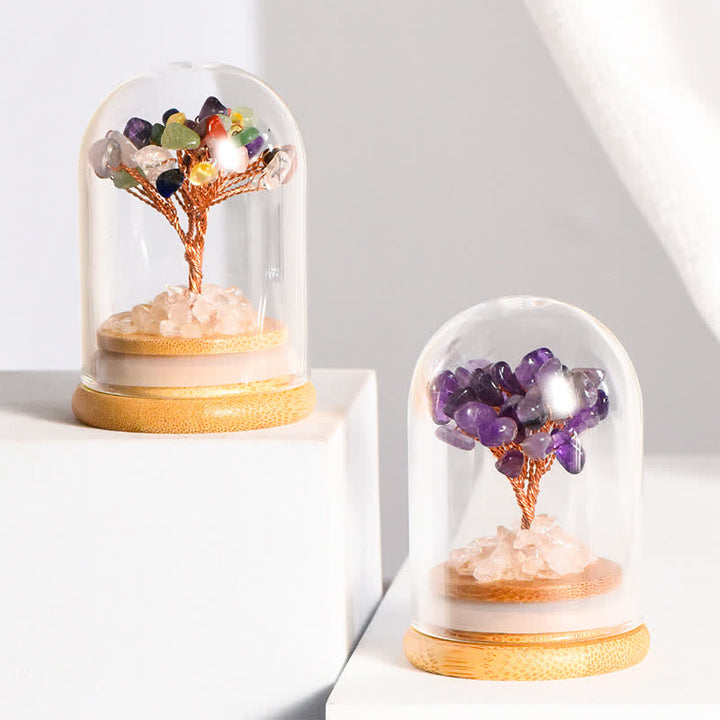 Olivenorma Ghiaia di cristallo naturale Copertura in vetro Albero Feng Shui 